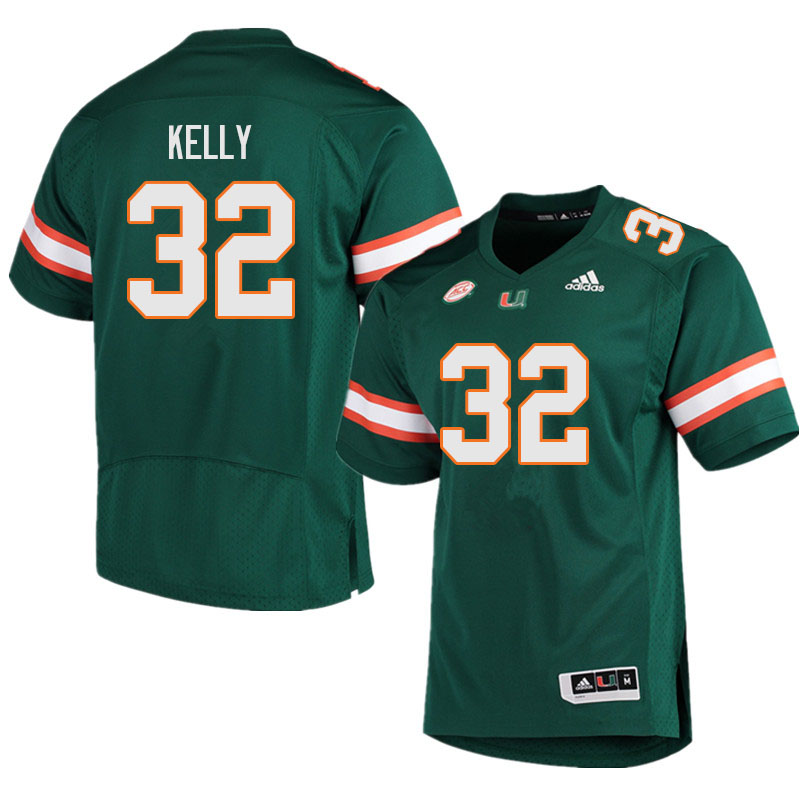 Men #32 Nyjalik Kelly Miami Hurricanes College Football Jerseys Sale-Green